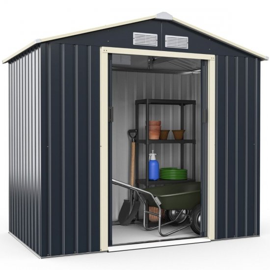 Metalowa szopa ogrodowa 213 × 127 × 195 cm COSTWAY